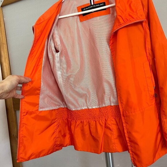 JC de Castelbajac Orange Zip Up‎ Windbreaker Light Jacket Sz S *no size label* - Picture 12 of 15